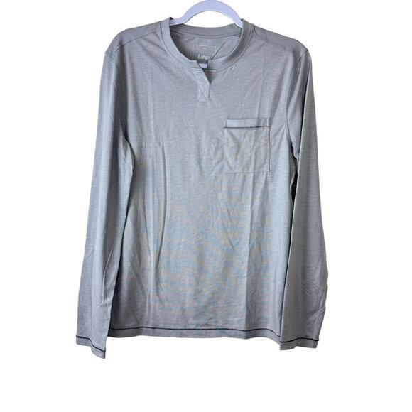 Lahgo by Lunya  Gray Restore Long Sleeve Henley Shirt NWT Size 2XL - Picture 1 of 9